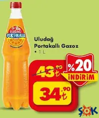 ULUDAĞ PORTAKALLI GAZOZ 1 L fiyat ve kampanya bilgisi